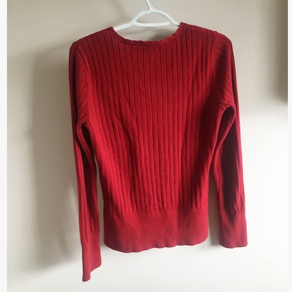 SOLD Red Tommy Sweater - Picture 2 of 3